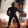 I recently set up my Barbie stuff for a friend's little girl to play with while they were visiting for dinner.  Her dad is a bit of a freak, like us, so she was unphased by Jason coming in and crashing Barbie's party. Instead of murder and mayhem, Jason got a makeover.